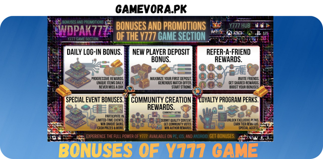 Y777 Game Bonuses in Pakistan 2026
