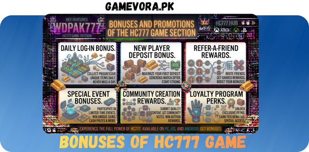 HC777 Game Bonuses in Pakistan 2026