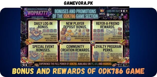 ODK786 Game Bonus And Rewards In Pakistan 2026